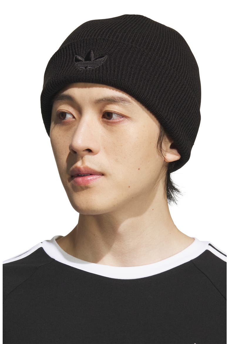 Trefoil Beanie, Alternate, color, BLACK/ BLACK