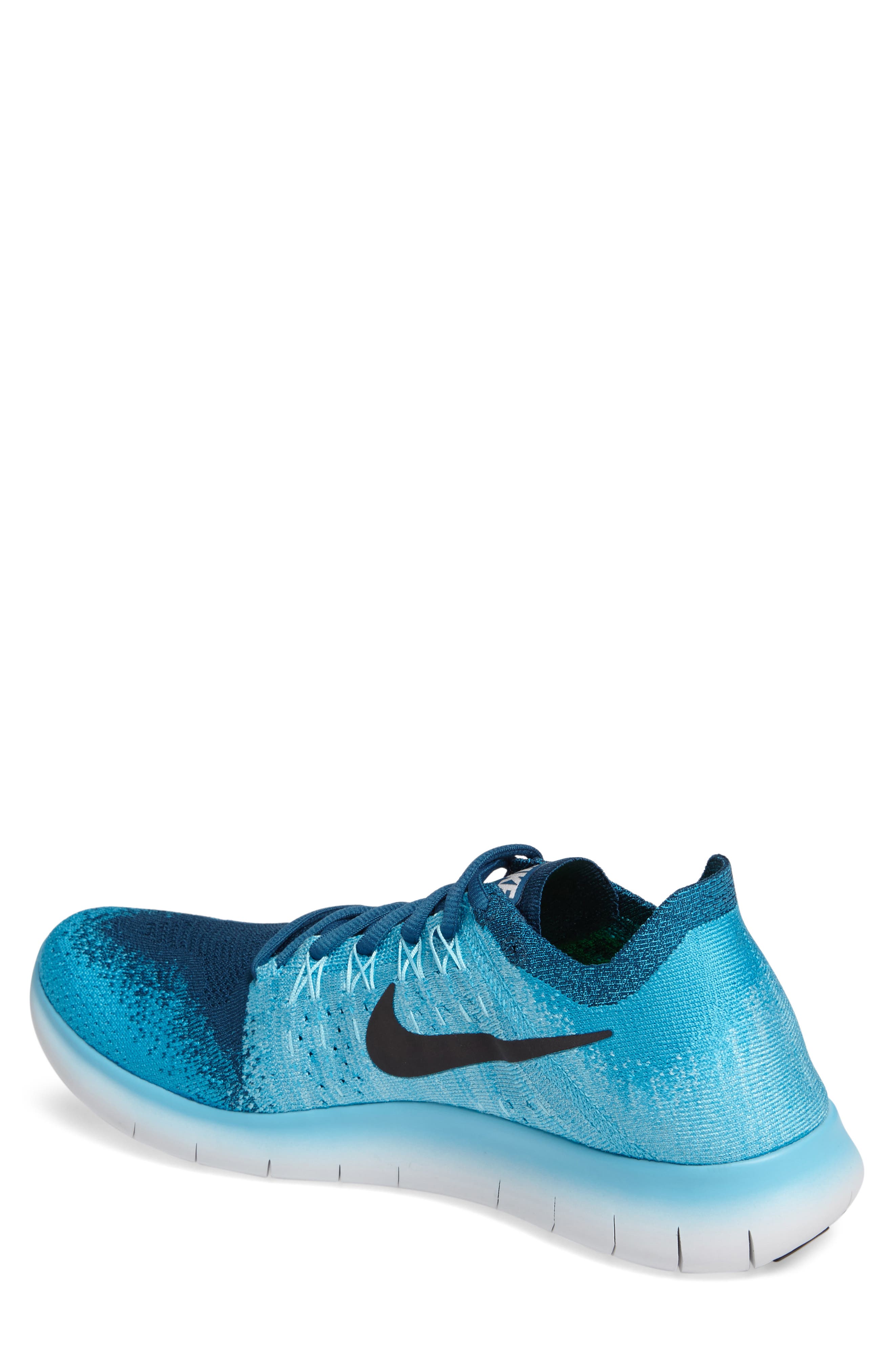 Free Run Flyknit 2017 Running Shoe, Alternate, color, BLUE LAGOON/ PLATINUM/ BLUE