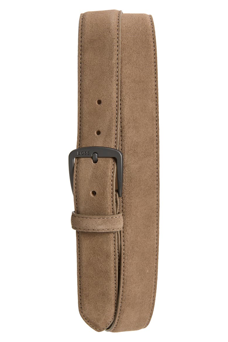 Suede Belt, Main, color, MEDIUM BEIGE