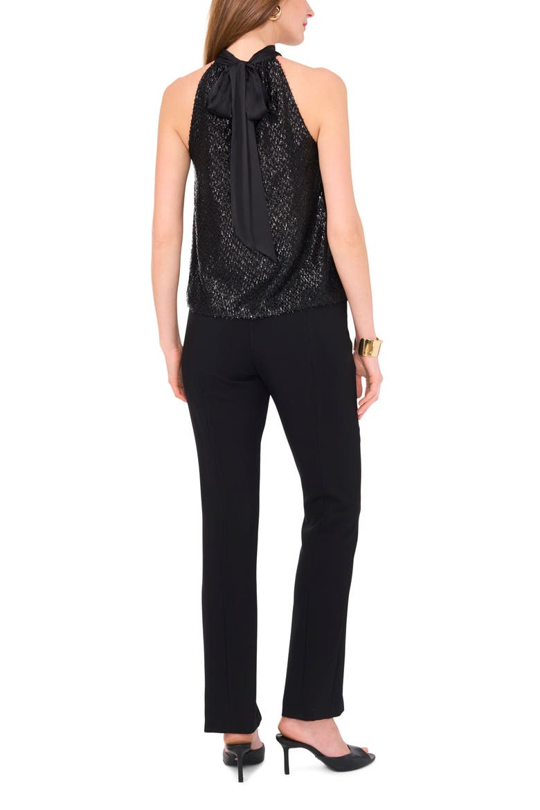 Combo Tie Back Halter Top, Alternate, color, RICH BLACK