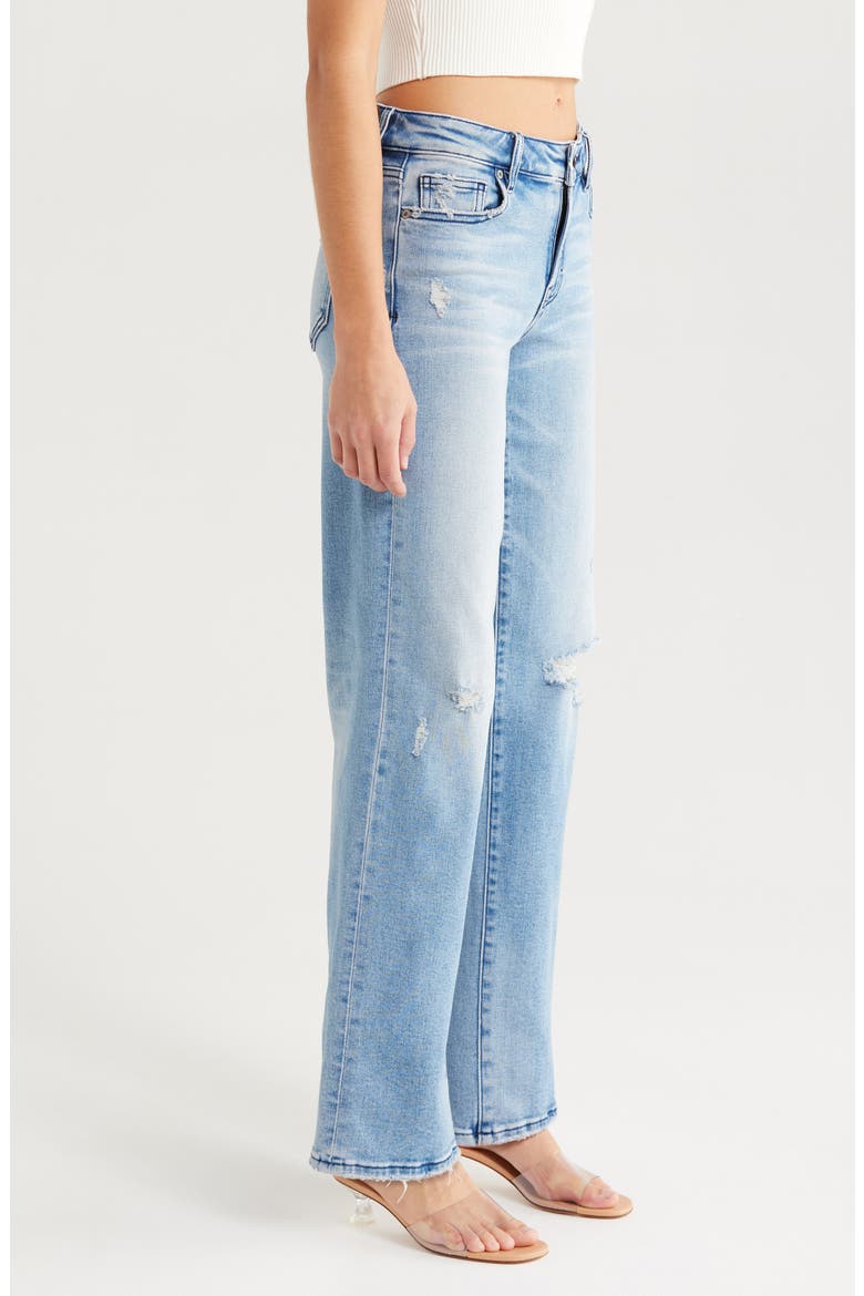 Distressed Straight Leg Dad Jeans, Alternate, color, MEDIUM WASH