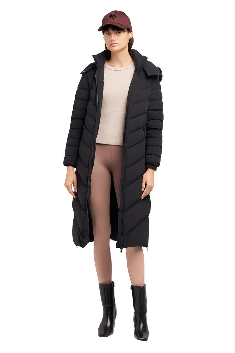 Cooper Lake Water Repellent 800 Fill Power Down Puffer Coat with Removable Genuine Shearling Trim, Alternate, color, BLACK/ BLACK
