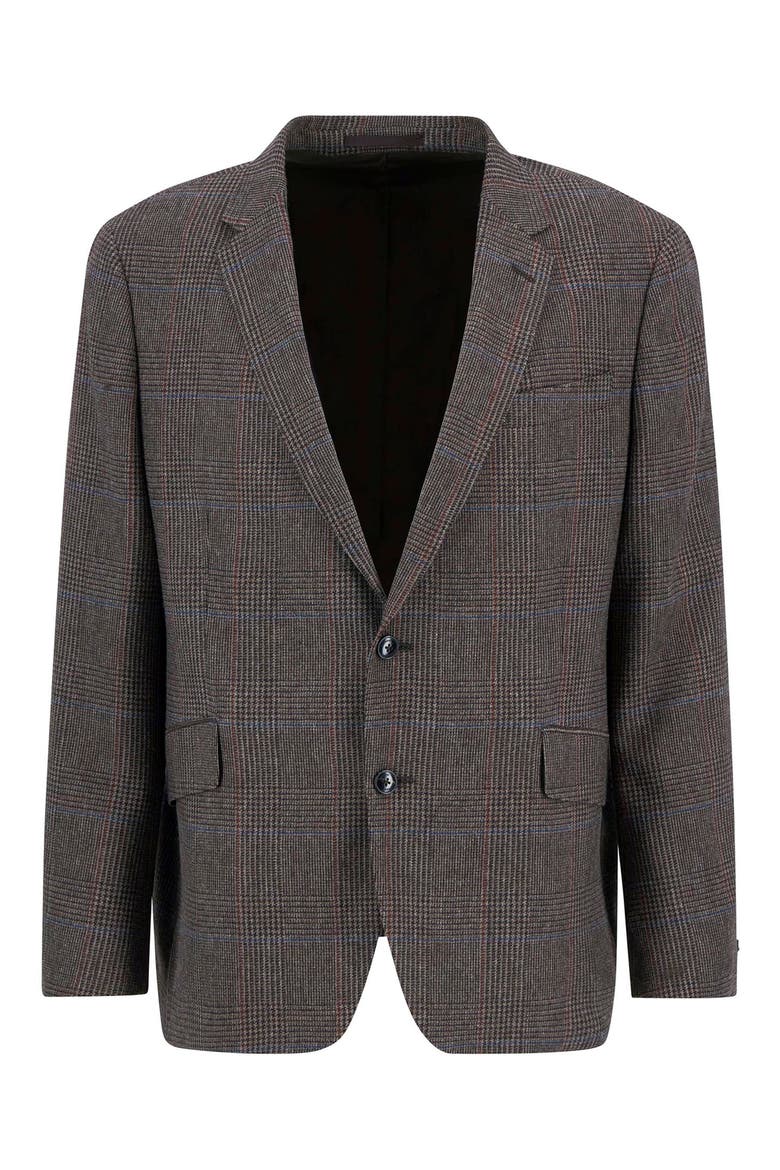 Maxfield Brown Country Check Wool Blend Sport Coat, Alternate, color, BROWN