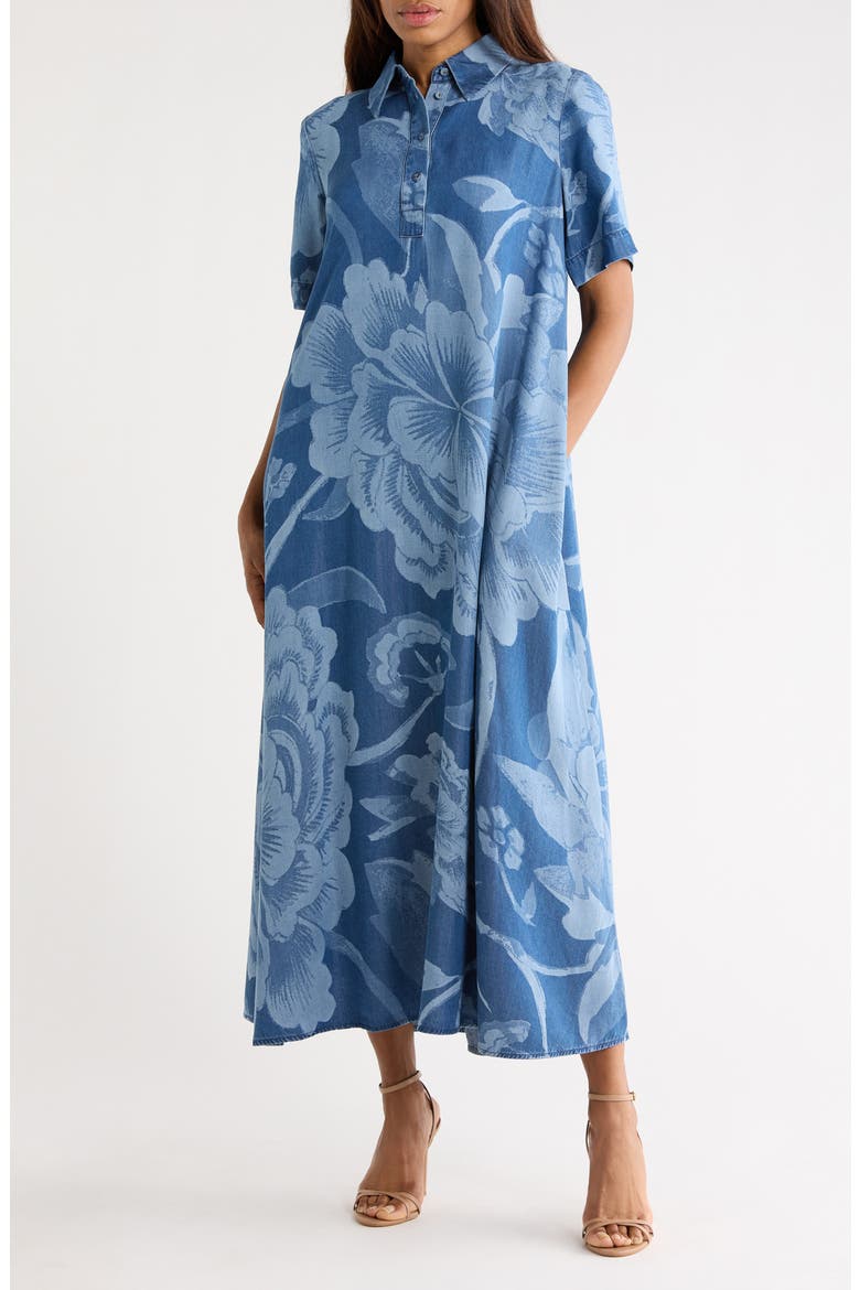 Karin Maxi Shirtdress, Main, color, DANCING ROSE GIANT TONAL