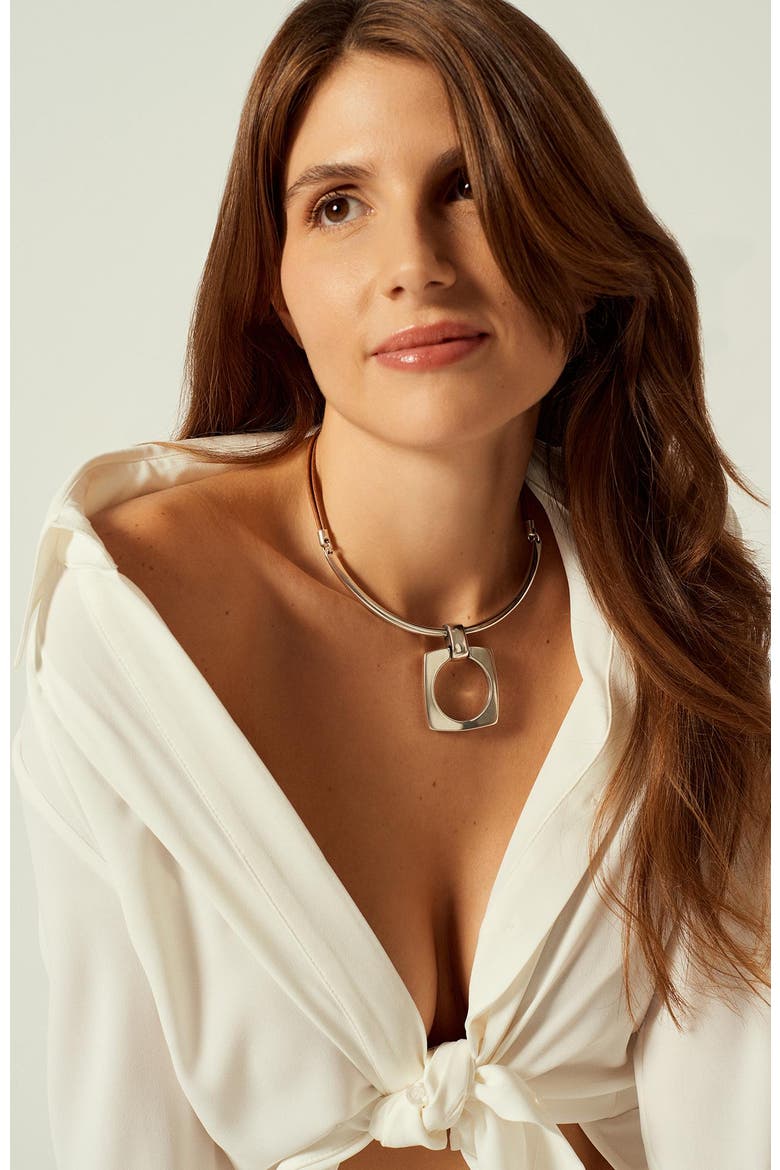 Aldaba Choker, Alternate, color, Silver