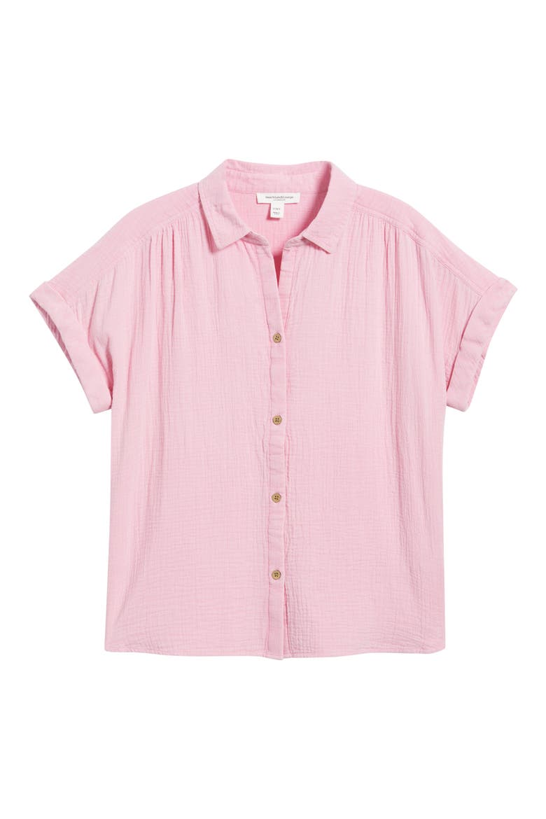 Rowan Cotton Button-Up Shirt, Alternate, color, WILD ROSE WASH