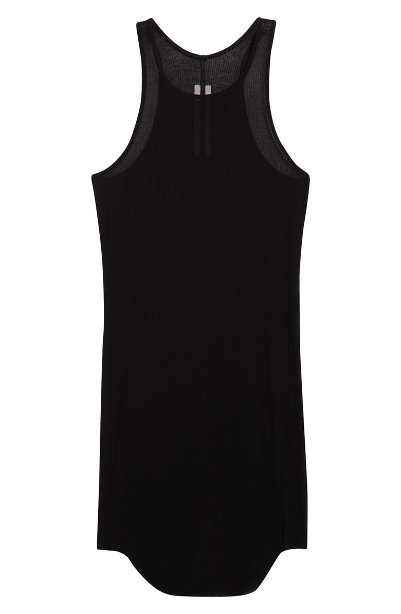 Rick Owens Basic Longline Cotton Rib Tank, Main, color, Black