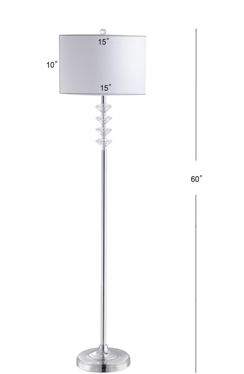 JONATHAN Y Mia Crystal/Metal LED Floor Lamp, Alternate, color, Clear/ Chrome