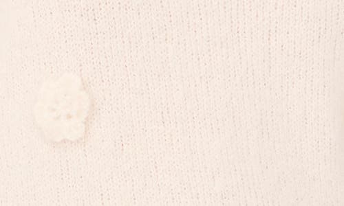 Cece Floral Appliqué Sweater In Nude