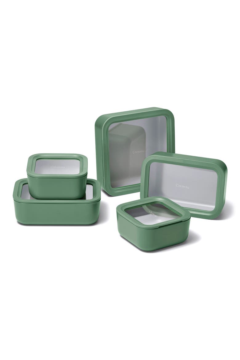 13-Piece Food Storage Glass Container Set, Main, color, SAGE