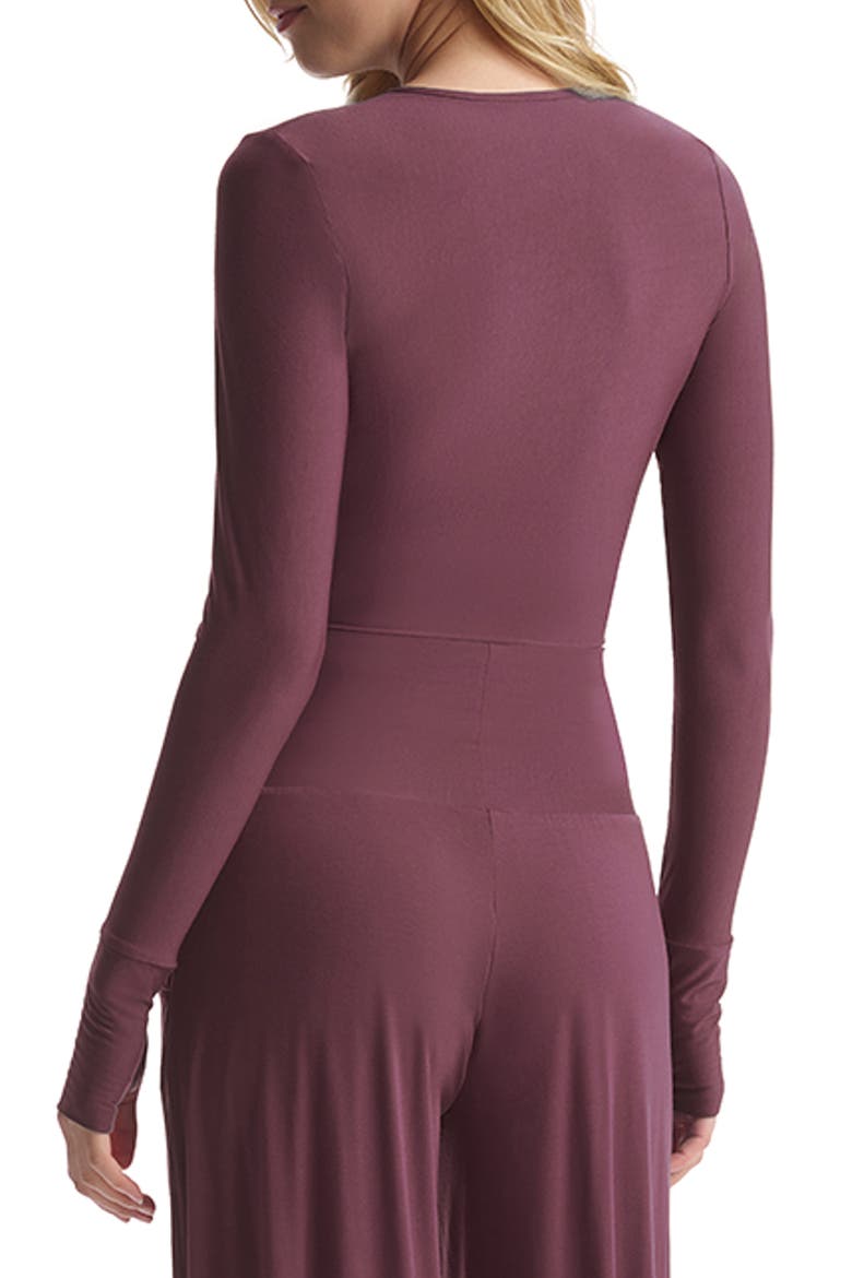 Butter Thumbhole Faux Wrap Top, Alternate, color, MINK