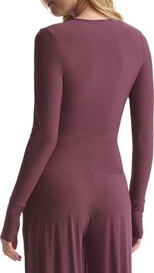 Butter Thumbhole Faux Wrap Top