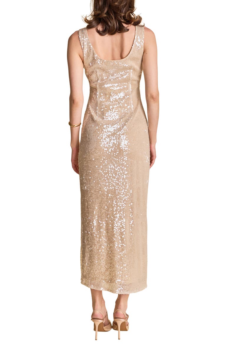 Endless Rose Sequin Sleeveless Maxi Dress, Alternate, color, Beige