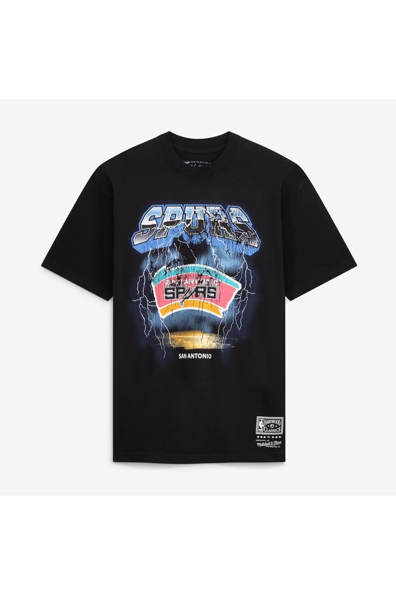 Men's Mitchell & Ness  Black San Antonio Spurs Lightning T-Shirt, Main, color, Black