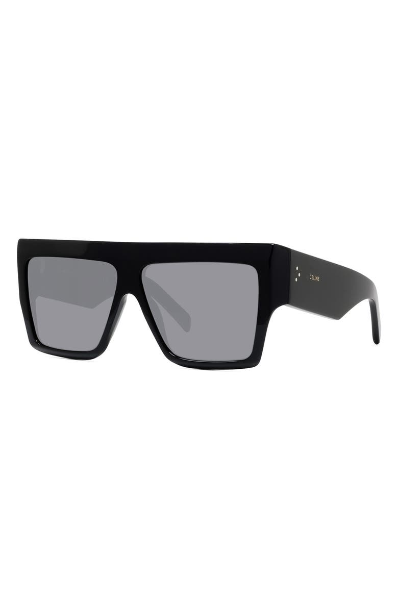 CELINE Bold 3 Dots Square Sunglasses, Alternate, color, Black/ Smoke