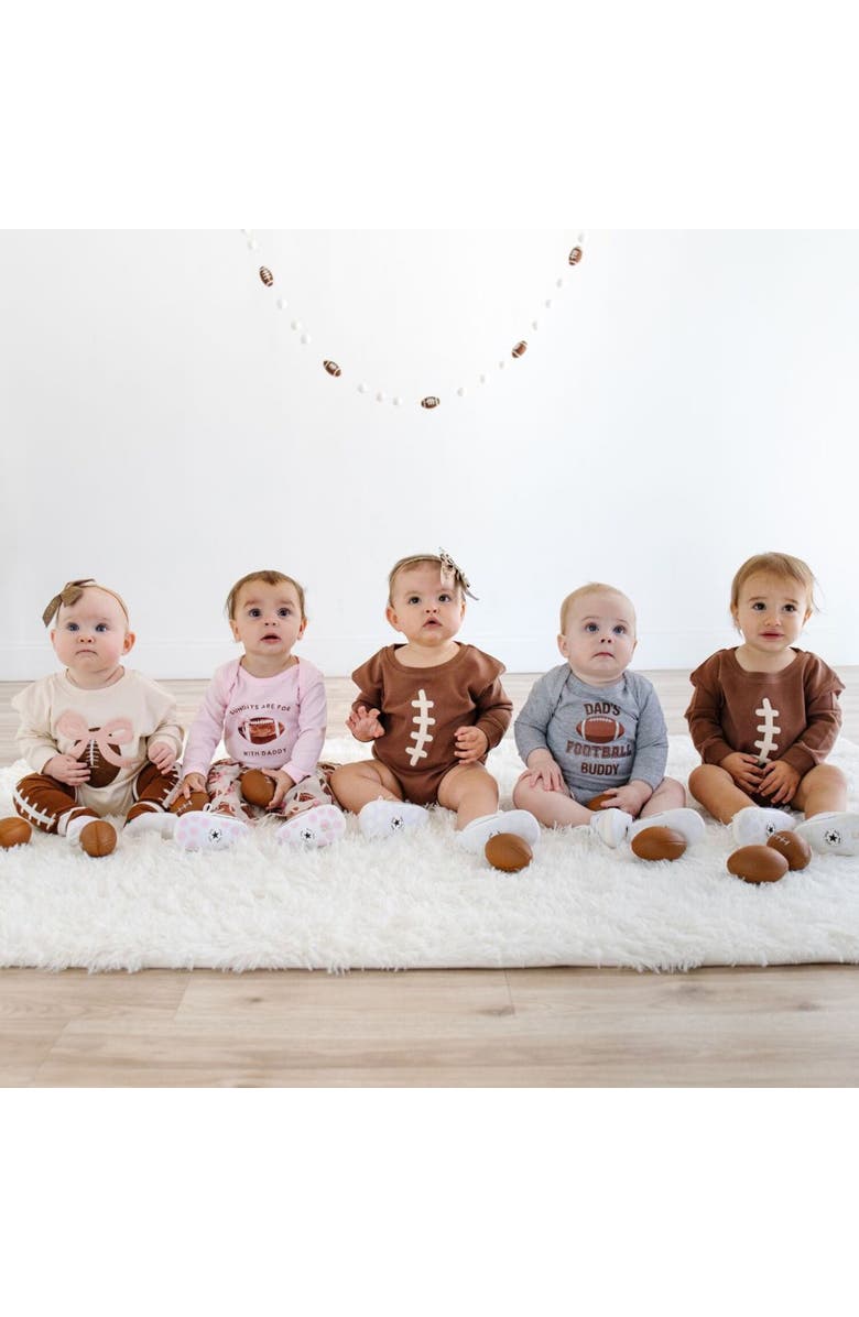 Sweet Wink Football With Daddy Long Sleeve Bodysuit, Alternate, color, Ballet Pink