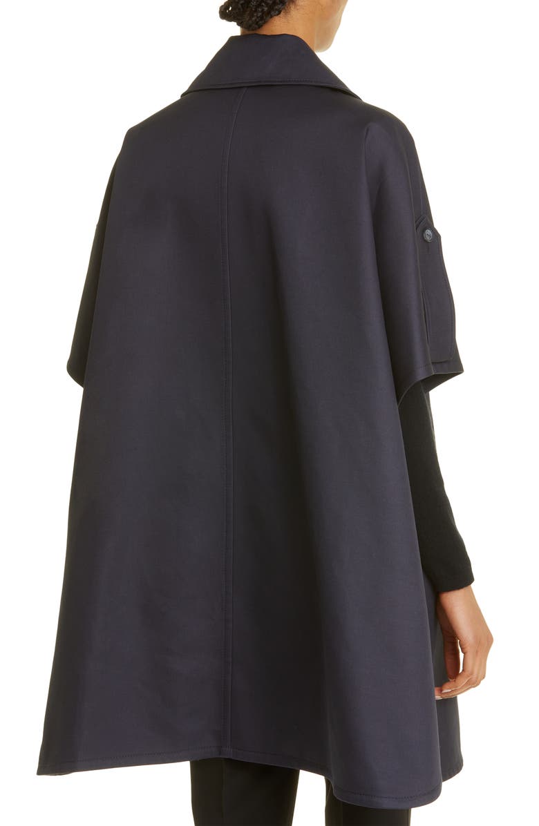 Max Mara Pernice Double Breasted Water Repellent Cotton Gabardine Cape, Alternate, color, Ultramarine