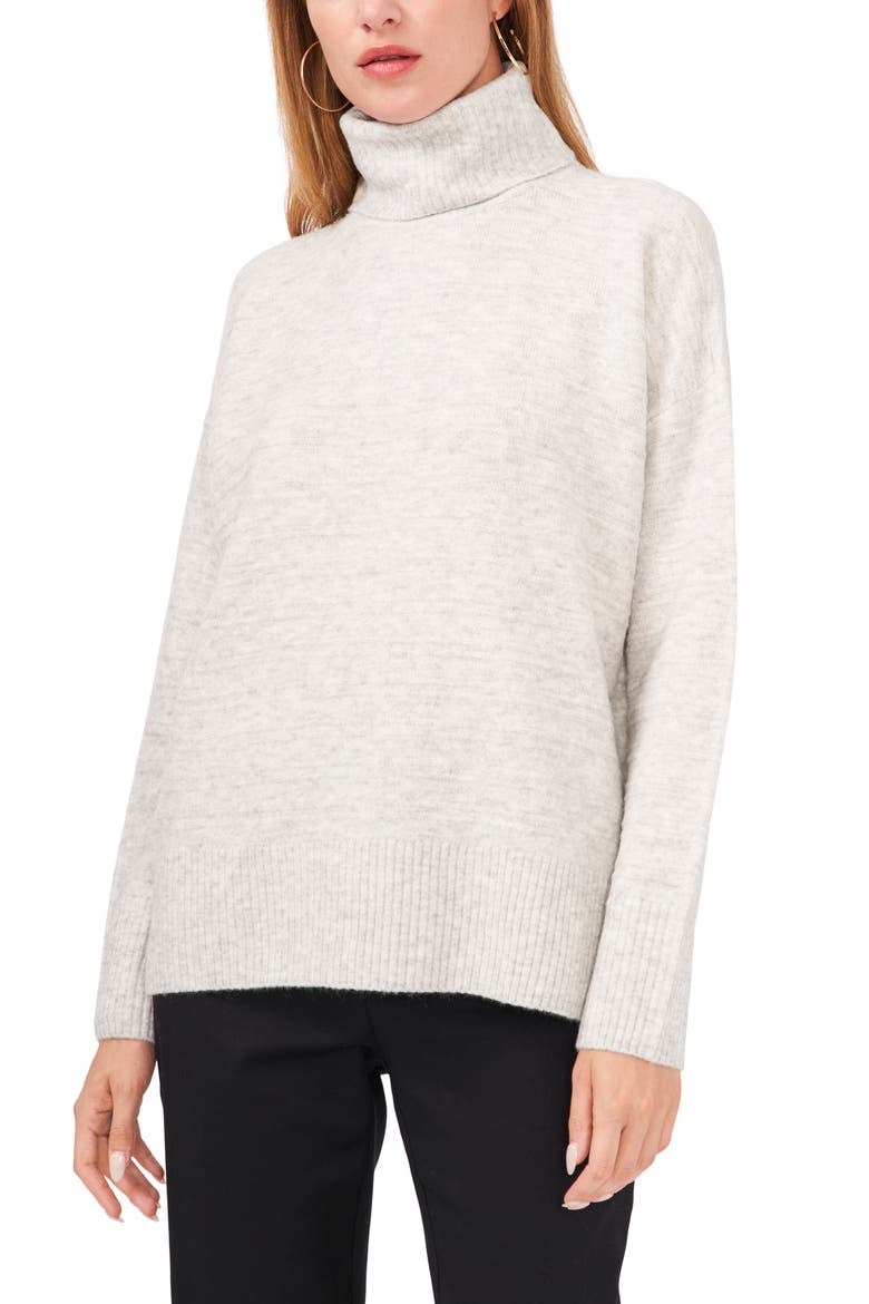 High/Low Turtleneck Sweater, Main, color, IVORY