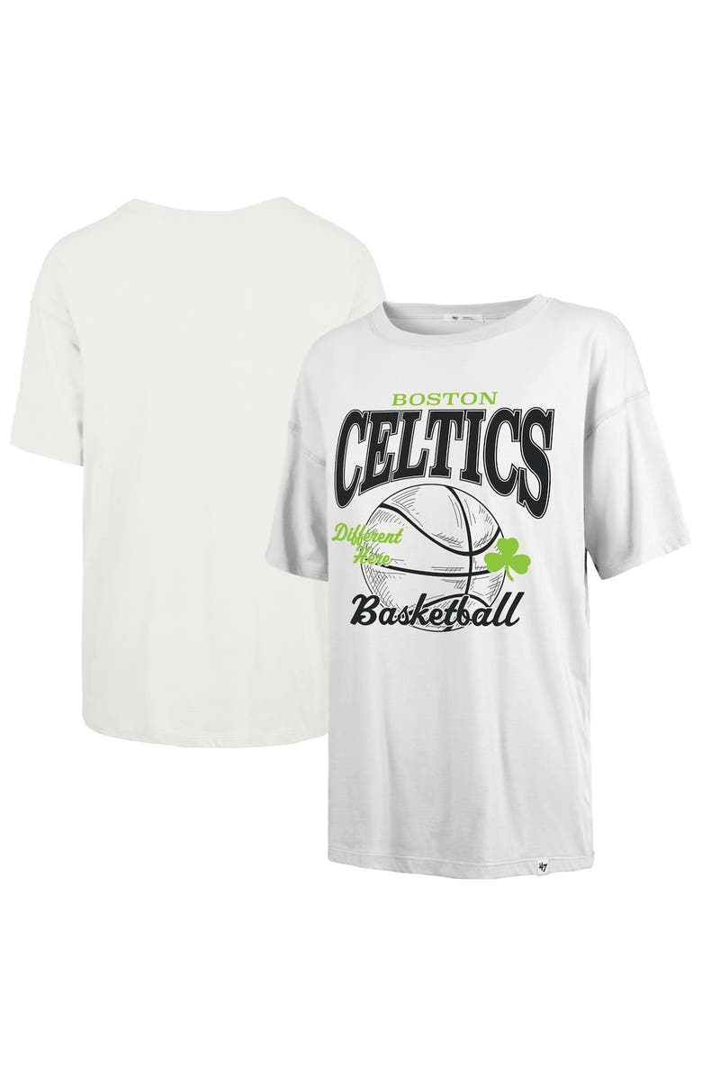 '47 Women's '47 White Boston Celtics City Edition Down Court Sadie T-Shirt, Main, color, White