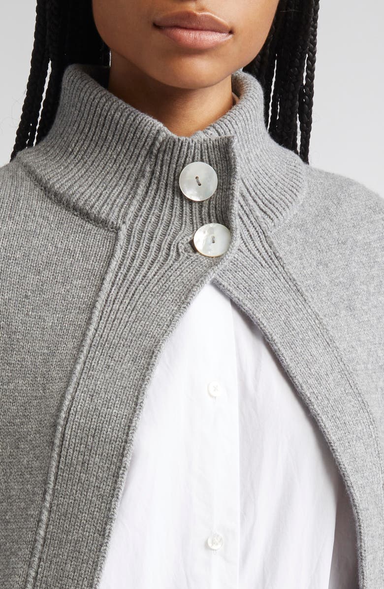 NACKIYÈ Roxalena Merino Wool & Cashmere Cape, Alternate, color, Istanbul Fog