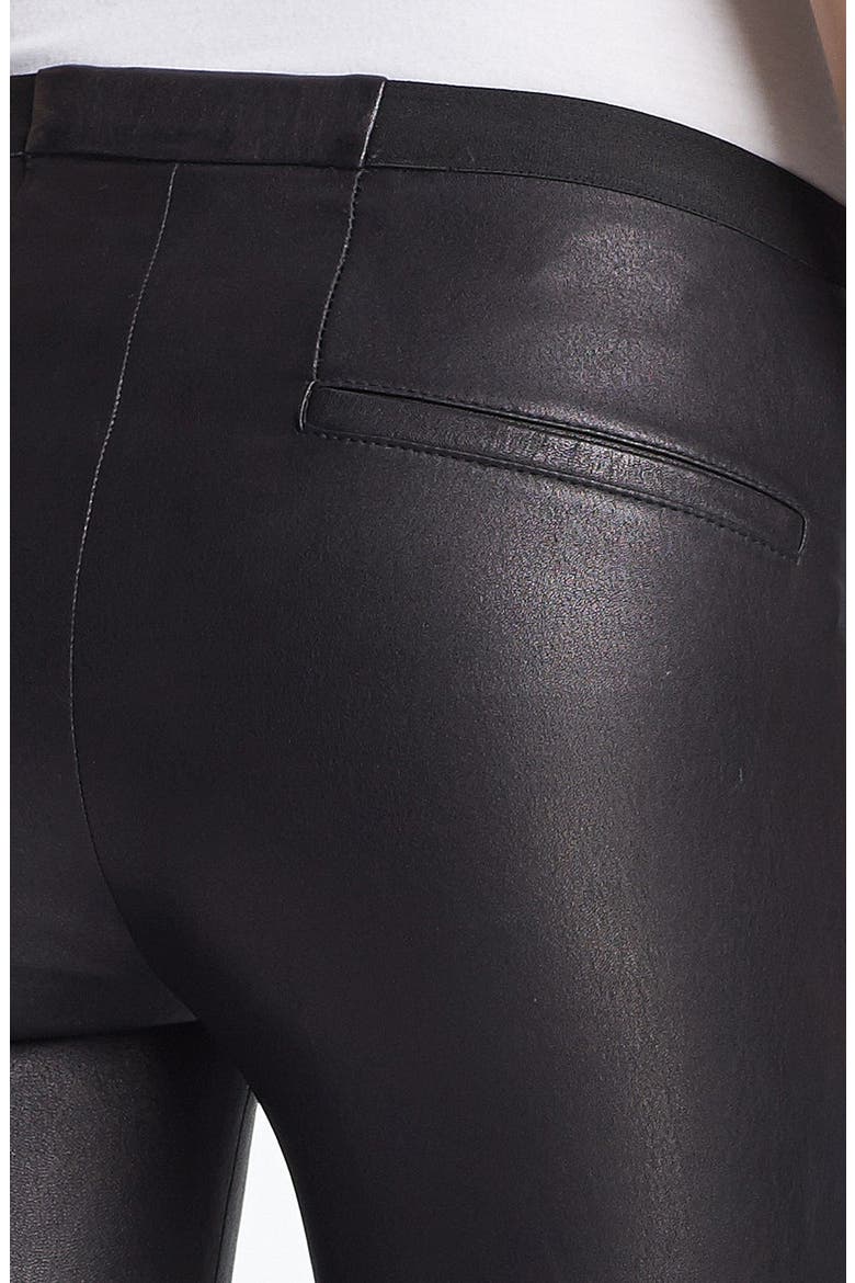 Lambskin Leather Leggings, Alternate, color, BLACK