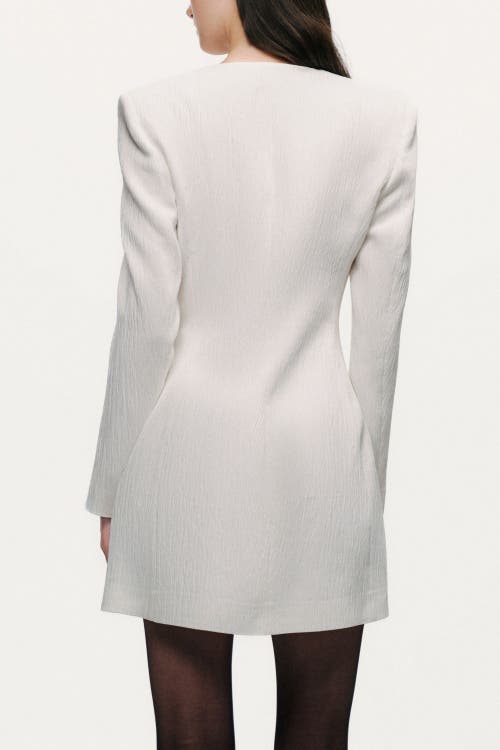 Nocturne Padded Shoulder Mini Dress In White