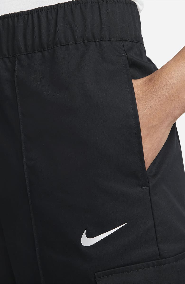 Nike High Waist Pleated Cotton Blend Pants, Alternate, color, 