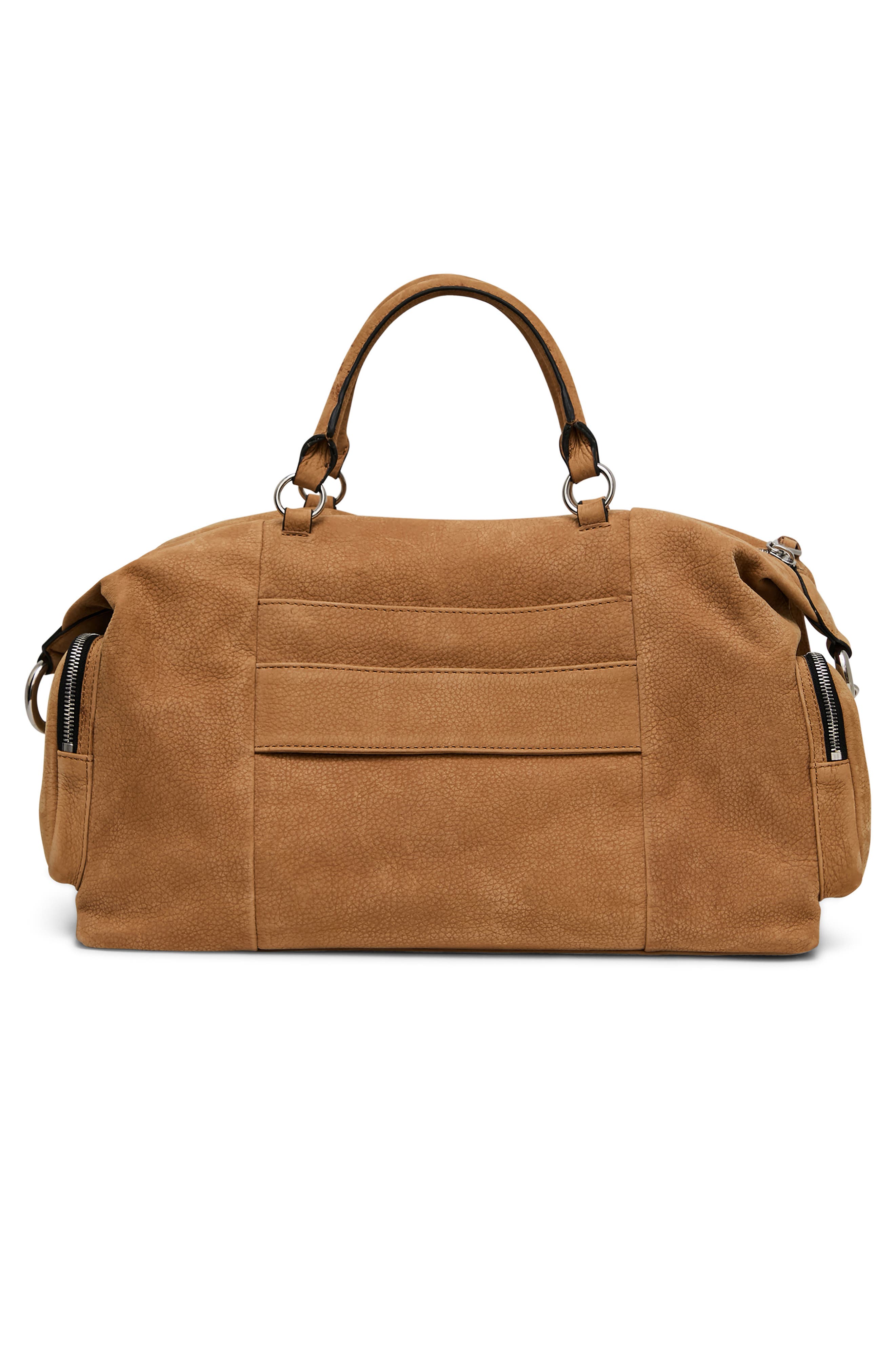 Away We Go Leather Duffle Bag, Alternate, color, LATTE NUBUCK