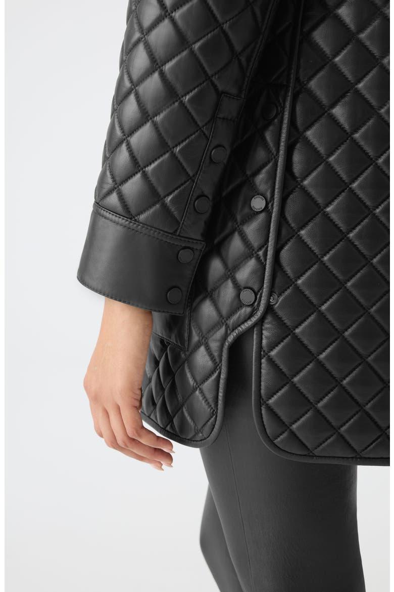 Litzy Quilted Hooded Leather Jacket, Alternate, color, BLACK