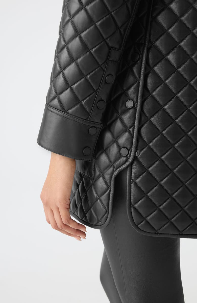 Mackage Litzy Quilted Hooded Leather Jacket, Alternate, color, Black