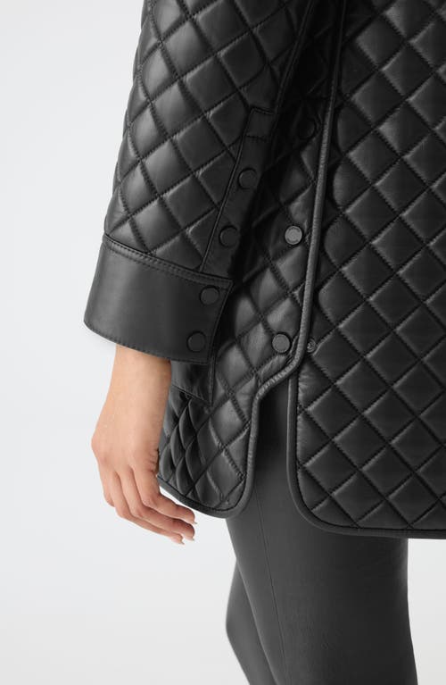 Mackage Litzy Quilted Hooded Leather Jacket In Black