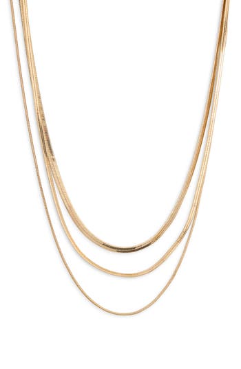 Nordstrom Rack Multirow Snake Chain Necklace In Gold