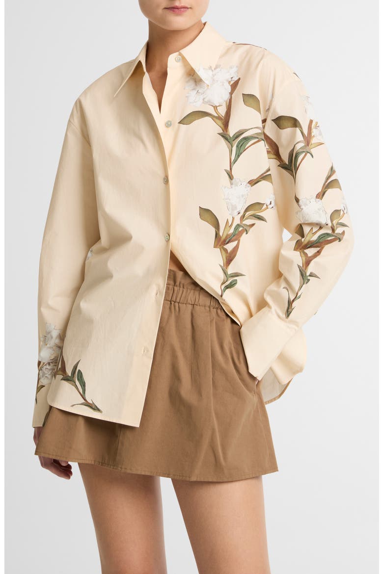 Iris Print Shirt, Main, color, ECRU