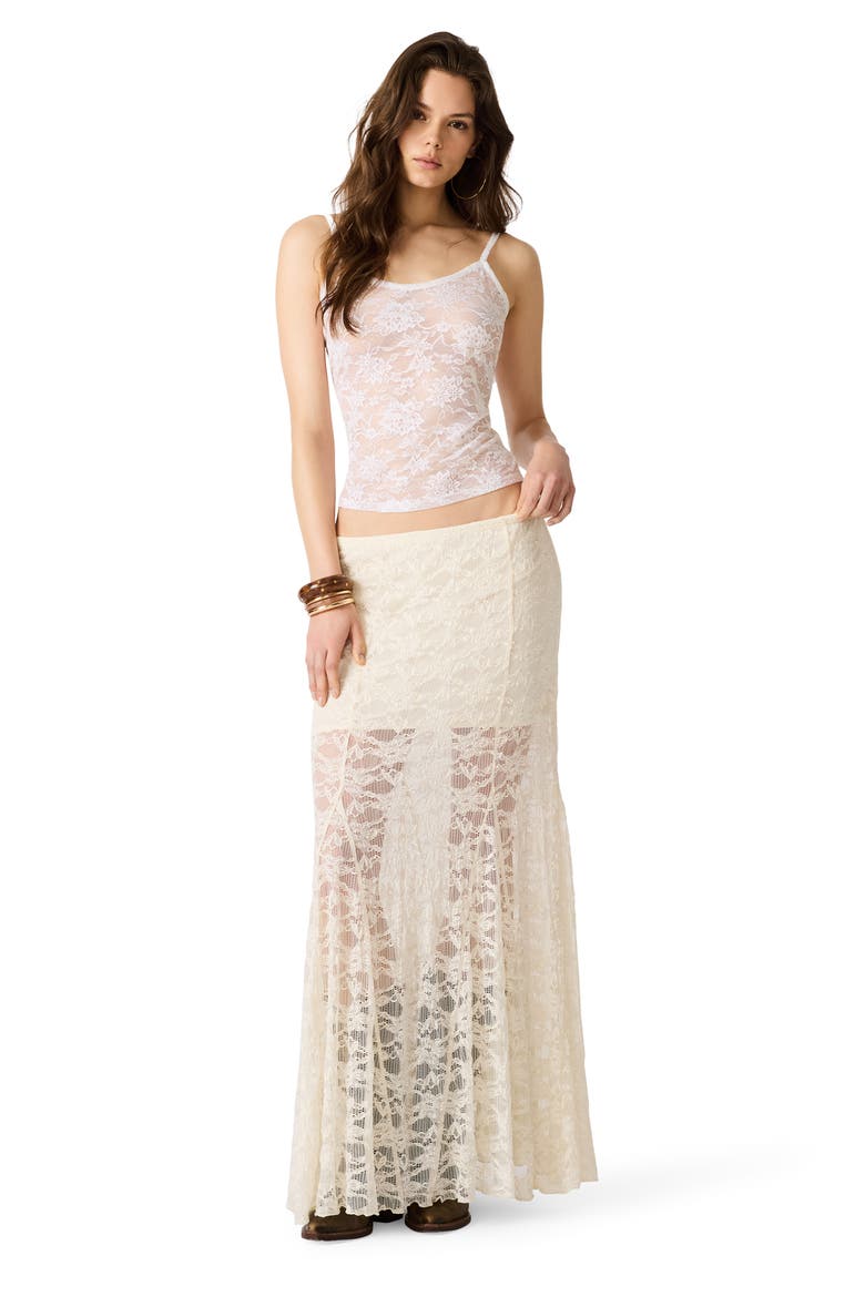 Mirabel Embroidered Lace Skirt, Alternate, color, CREAM