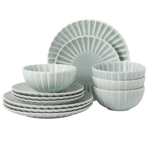 Peach Orchard 12 Piece New Bone China Dinnerware Set