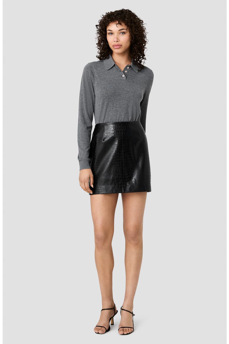 Nola Long Sleeve Polo, Alternate, color, DARK GREY MEL