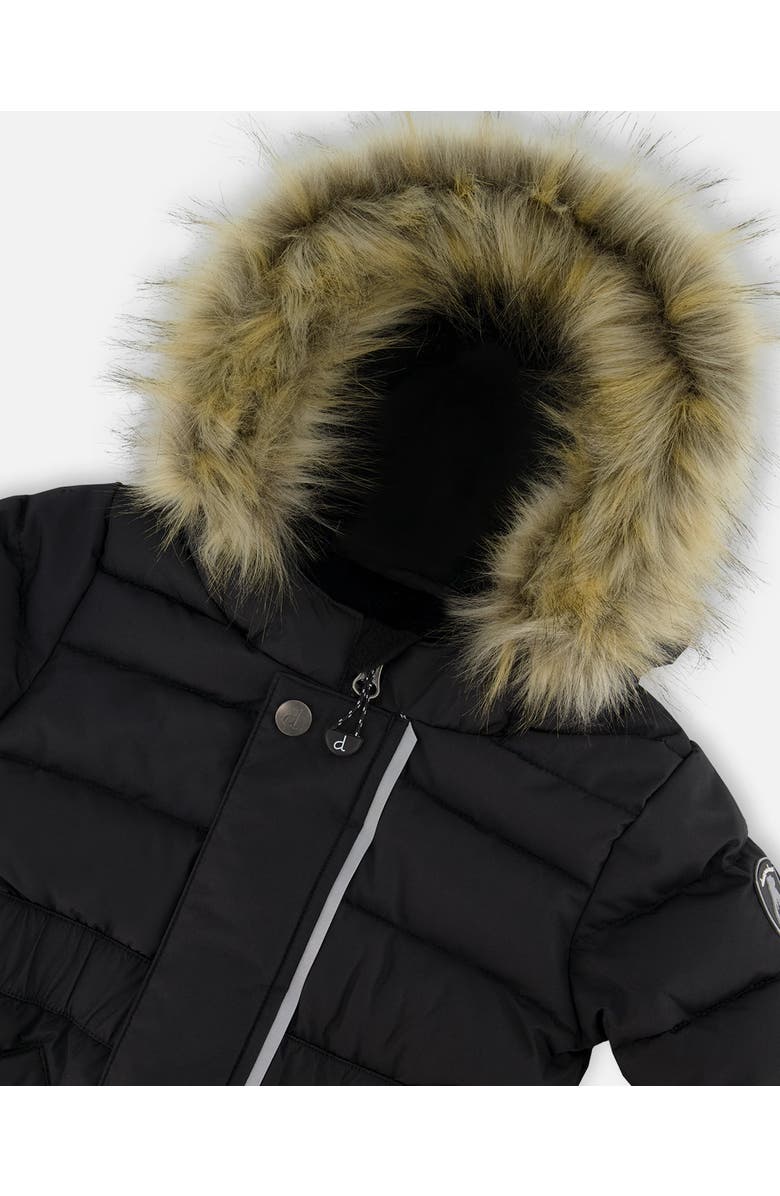 Deux par Deux Gender Inclusive One-Piece Original Puffy Snowsuit, Alternate, color, Black