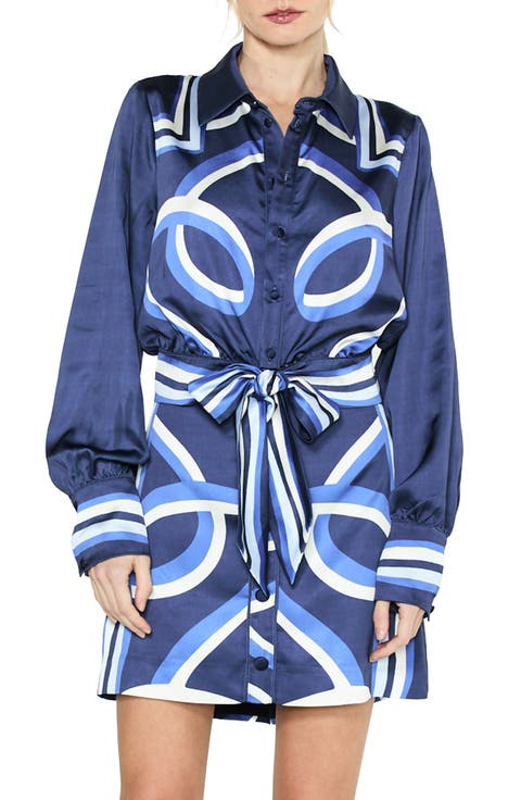 Zaria Printed Tie Waist Shirt