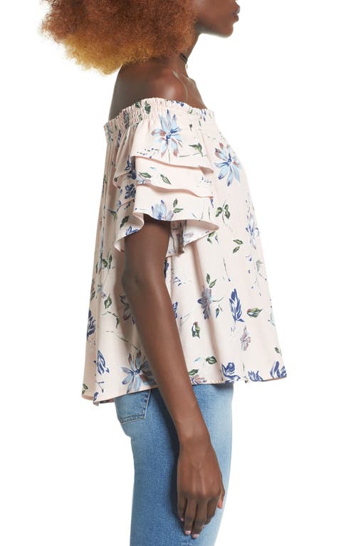 Astr The Label Tiered Off The Shoulder Top In Animal Print