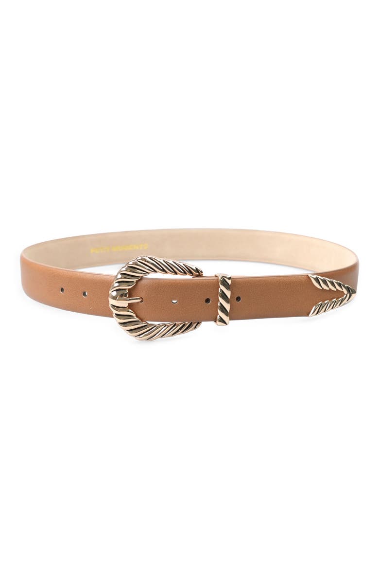 Modern Rodeo Faux Leather Belt, Main, color, CAMEL/ GOLD