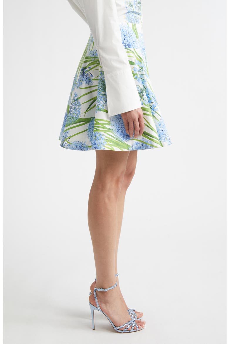 Allium Cotton Stretch Poplin Skirt, Alternate, color, BLUE/ WHITE