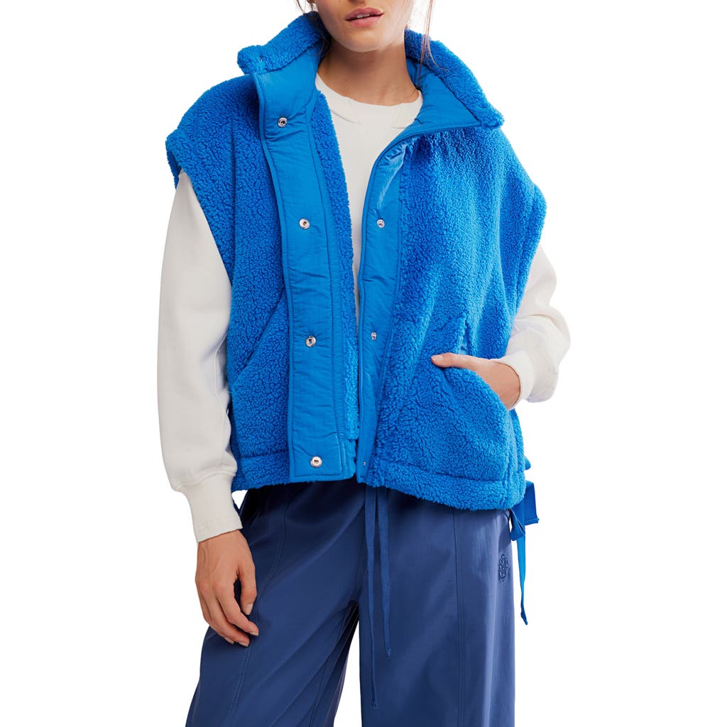 Free People Scout It Out Fleece Vest In Blue