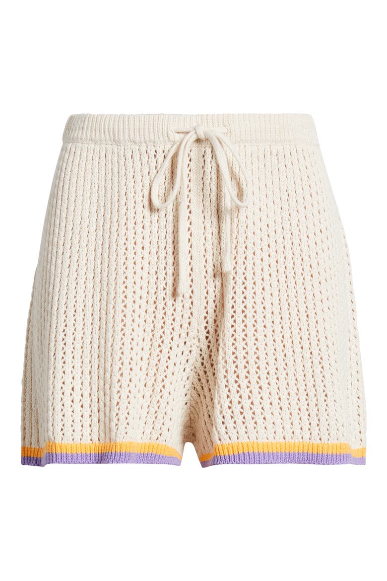 Cala Vadella Crochet Shorts, Alternate, color, OFF WHITE