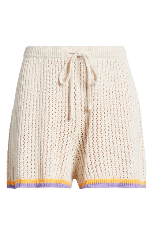 Rip Curl Cala Vadella Crochet Shorts In Off White