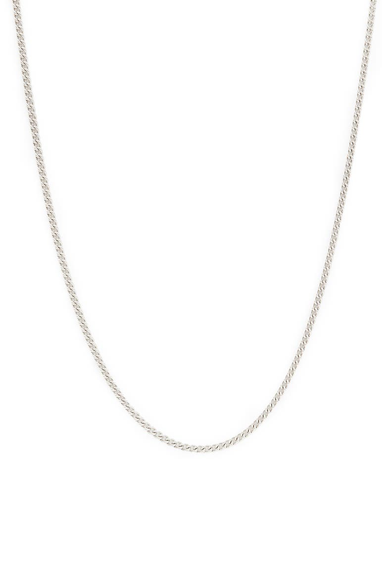 Men's Curb Chain Necklace, Main, color, WARM SILVER