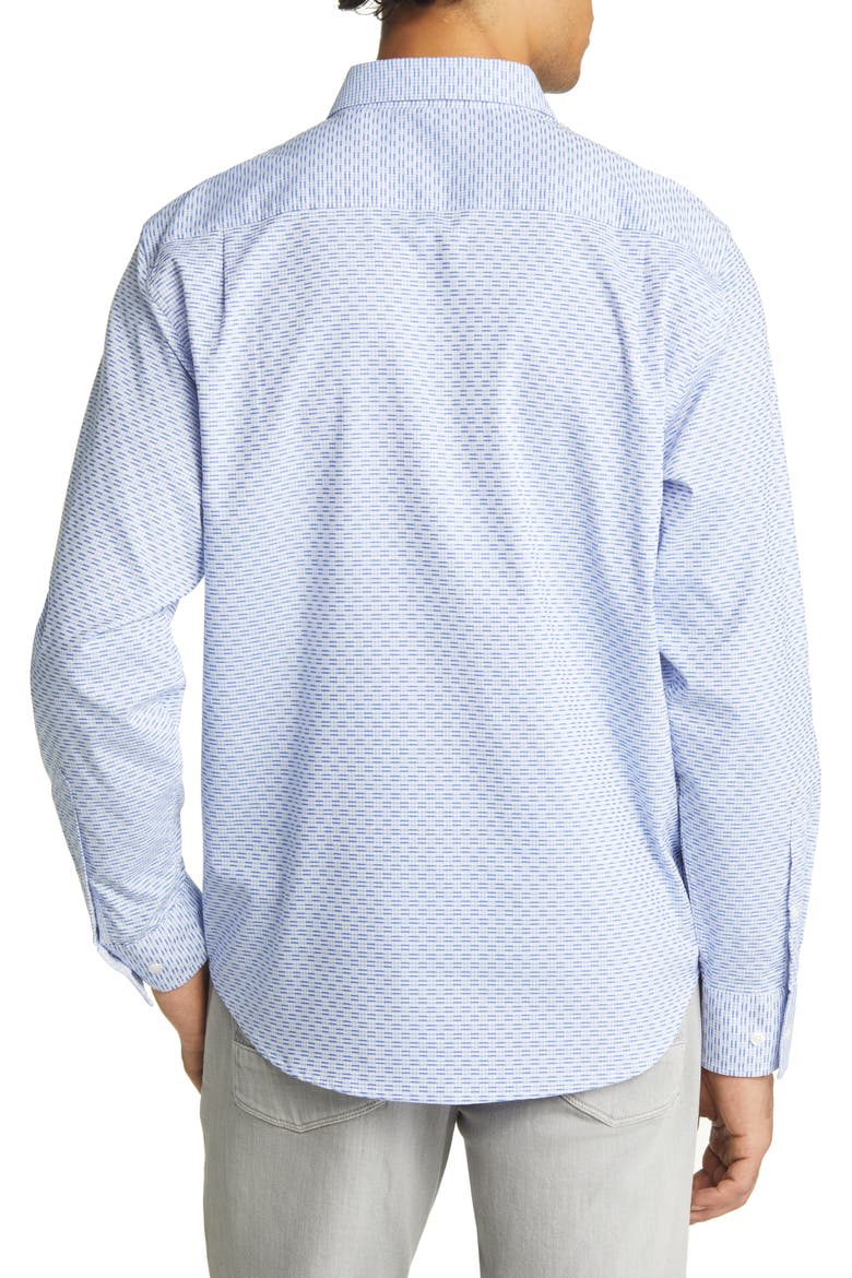 Big & Tall Sarasota Ventura Stripe Sport Shirt, Alternate, color, BLUES
