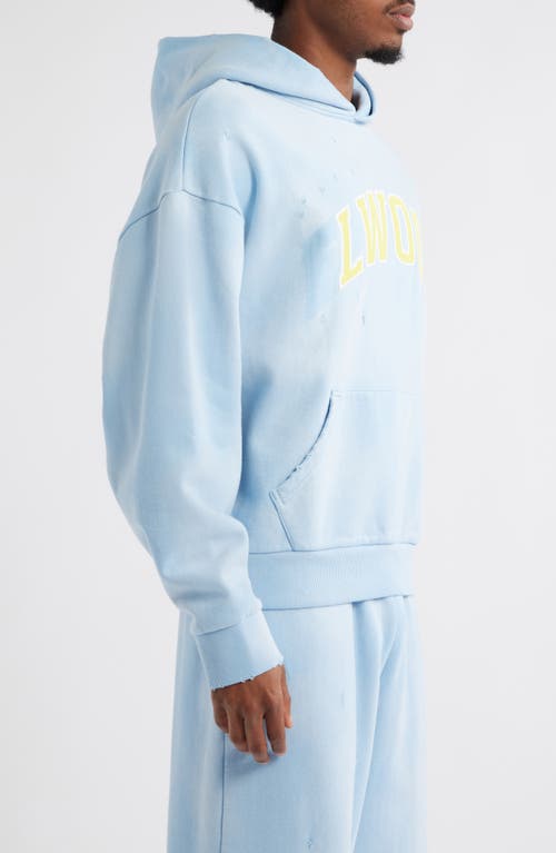 Elwood Fireside Distressed Logo Hoodie In Blue