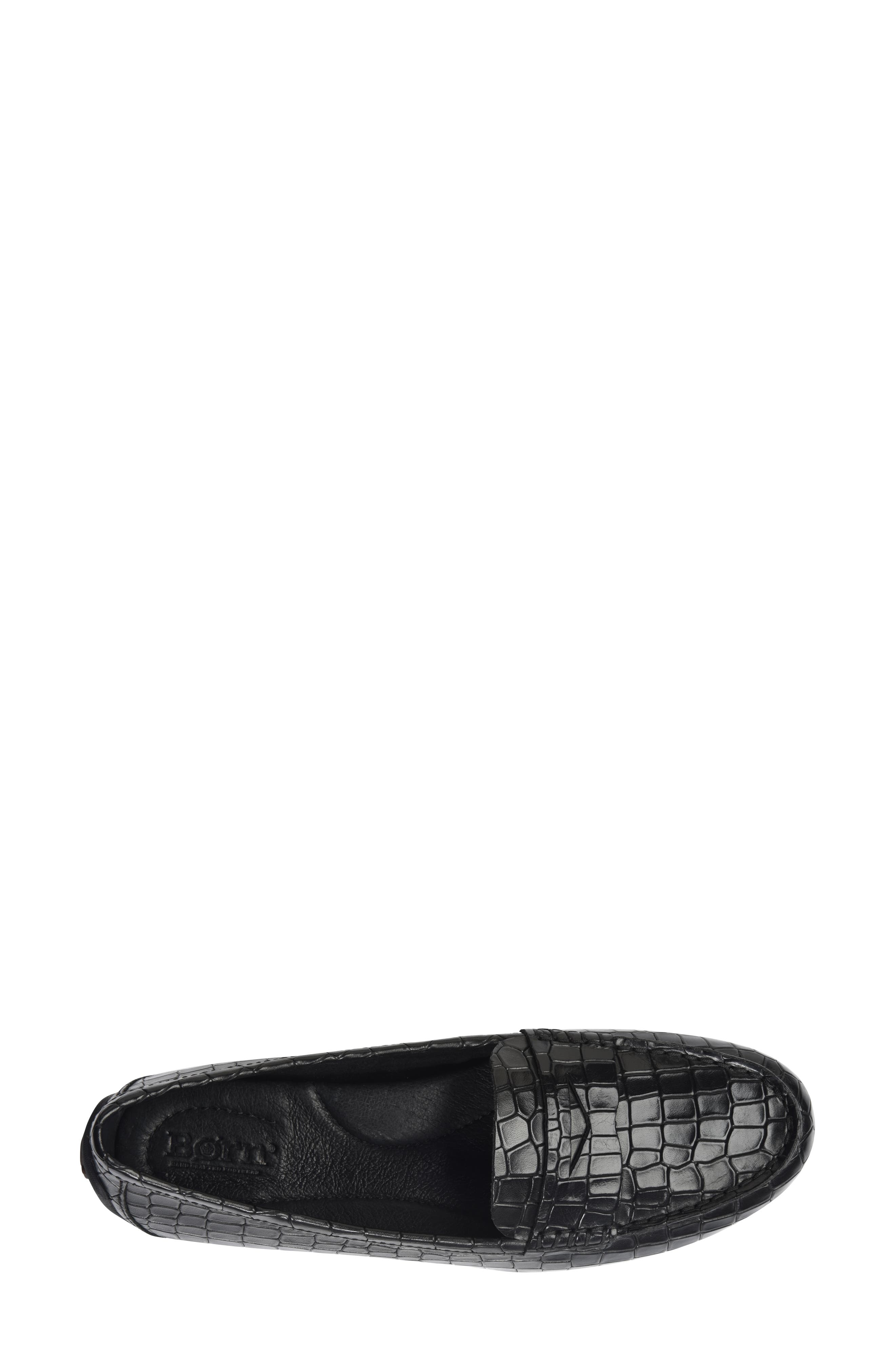 Malena Driving Loafer, Alternate, color, BLACK EMBOSSED LEATHER