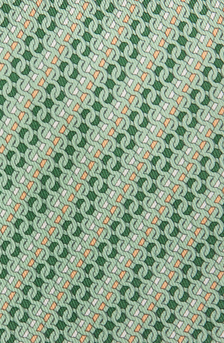 FERRAGAMO Gancini Print Silk Tie, Alternate, color, F. Verde