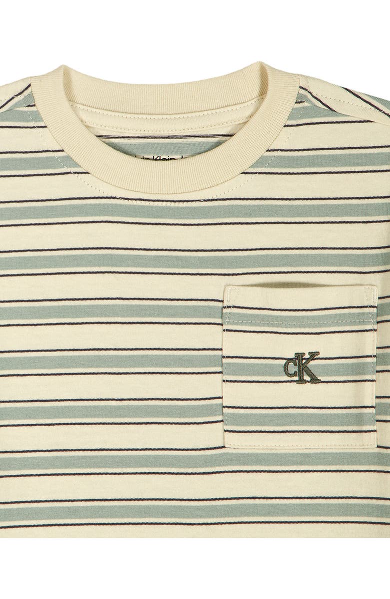 Calvin Klein Kids' Pocket T-Shirt & Shorts Set, Alternate, color, Green/ Beige